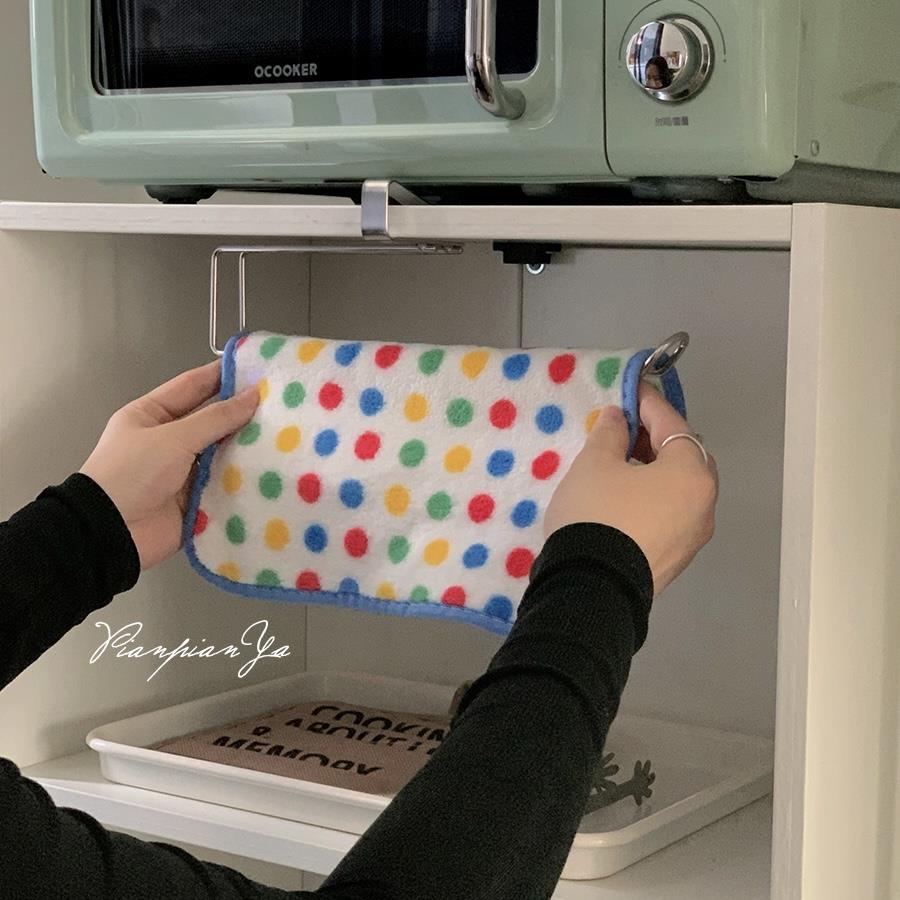 不锈钢挂式纸巾架厨房纸巾保鲜膜收纳架免打孔卡夹式橱柜卷纸挂架