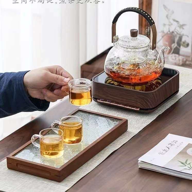 鸿雁钢琴家电陶炉迷你按键式家用小型烧水茶炉煮茶套装方形电陶炉