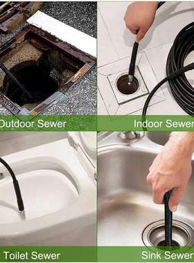 高压清洗机下水道冲洗器套件 100FT软管 1/4英寸排水管 5800Ppsi