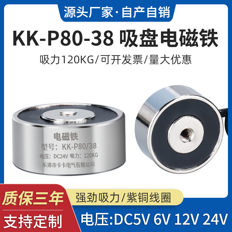 直流吸盘式电磁铁P80/80 电磁铁 P80/80 电吸盘DC24V吸力300KG