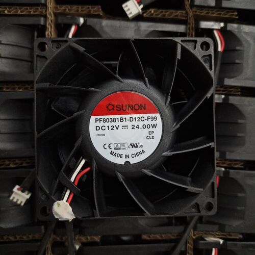 建准SUNON 8038 12V 24W PF80381B1-D12C-F99 三线交换机风扇 8CM