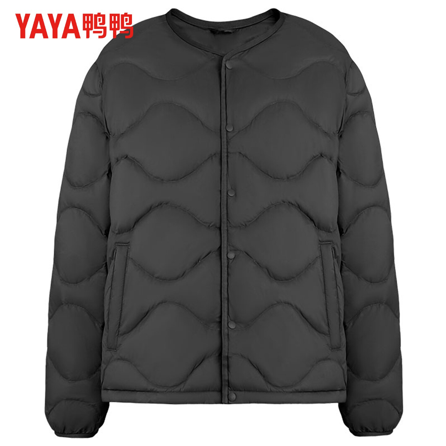 鸭鸭轻便修身羽绒服男2025秋冬新品短款舒适简约圆领薄款保暖外套