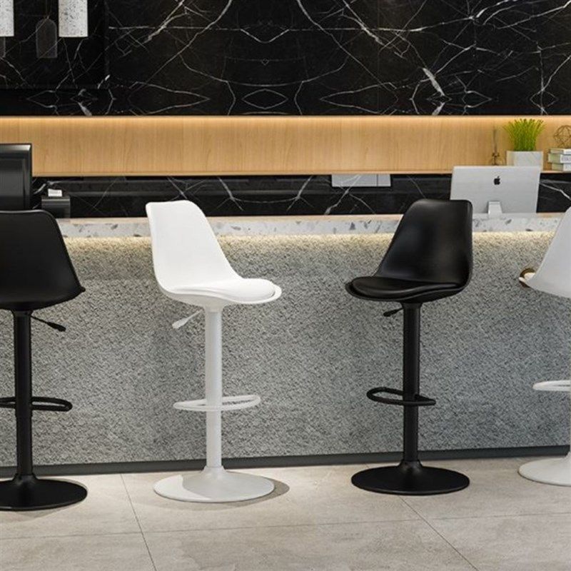 定制青岛现代简约吧台椅家用高脚凳升降椅子凳子前台靠背高吧凳收