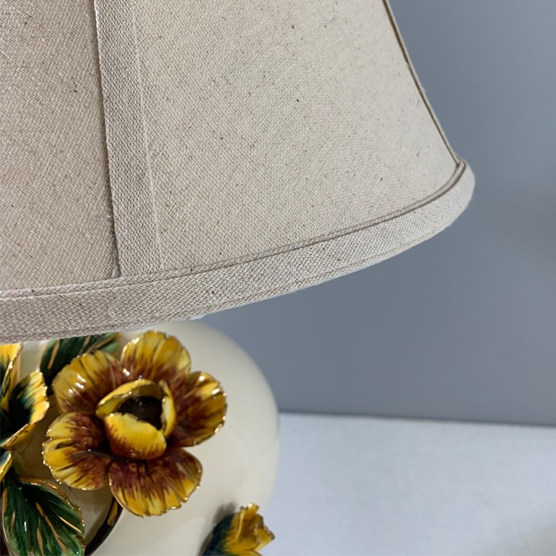 台灯灯罩外壳罩子圆形亚麻布布艺大灯罩床头灯壁灯落地灯灯罩E27
