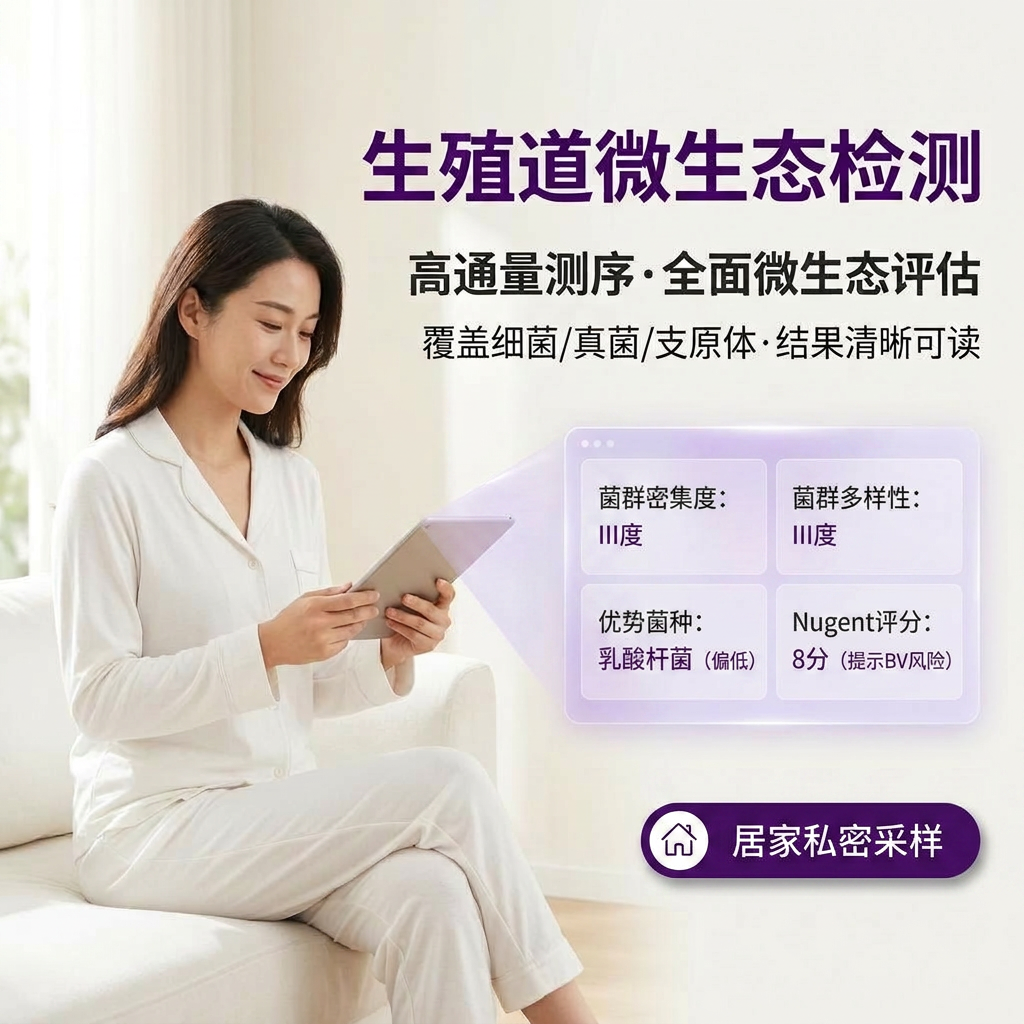 生殖道菌群微生态检测女性阴道炎妇科性病感染评估居家隐私自采样