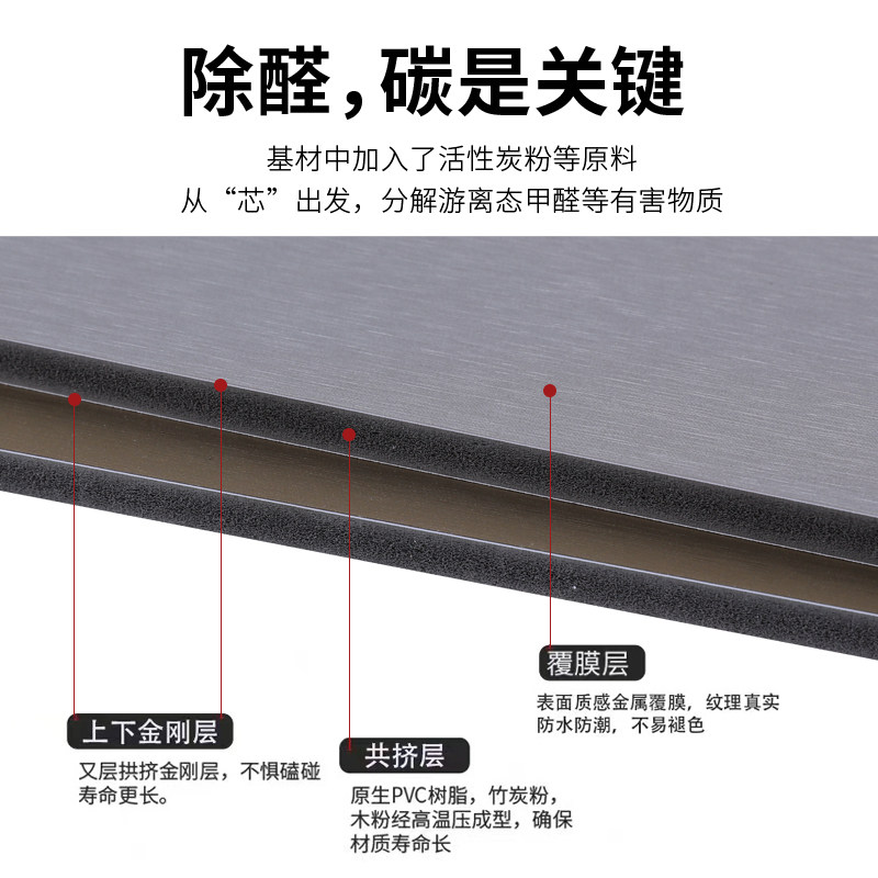 金属饰面板竹炭木纤维镜面板金属碳晶护墙板拉丝吊顶装饰板背景墙