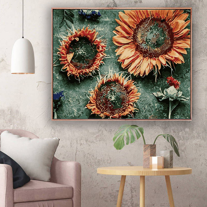 数字油画diy填充油彩画简约现代风景花卉手工填色减压手绘装饰画 - 封面