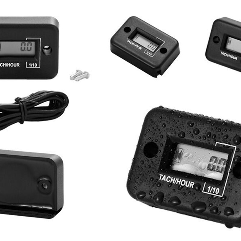 摩托车转速表计时器 防水保养数显2冲4冲 感应式汽油发动机累时器