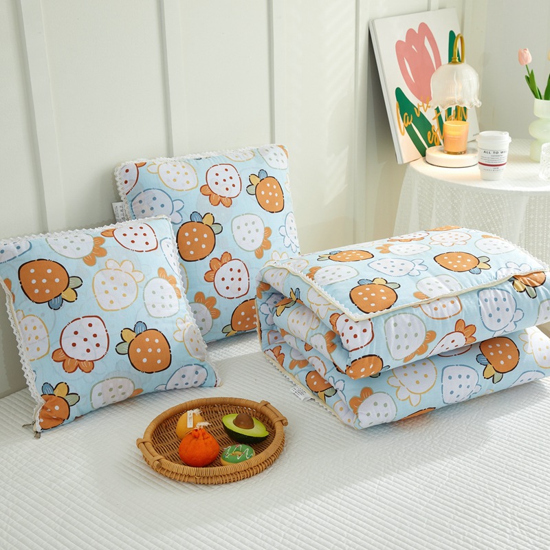 全棉小清新二合一抱枕被子两用车载靠垫办公午休睡空调被沙发靠枕