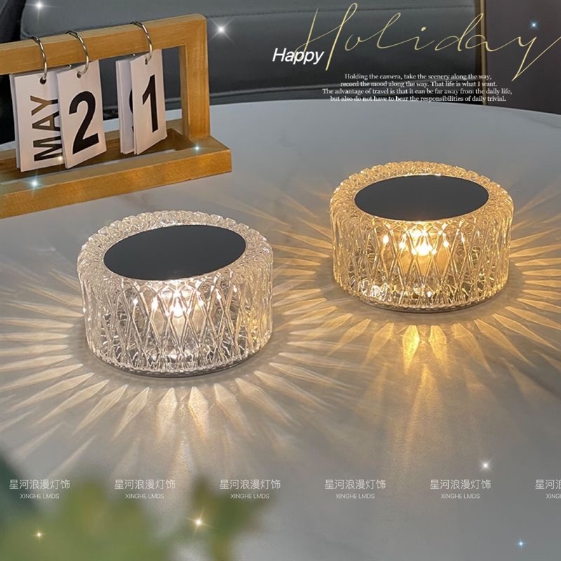 ins风网红鸟巢水晶台灯创意卧室床头充电触摸氛围小夜灯轻奢浪漫
