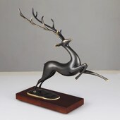 招财铜鹿摆件轻奢高档客厅饰品酒柜创意客厅电视柜玄关办公室桌面