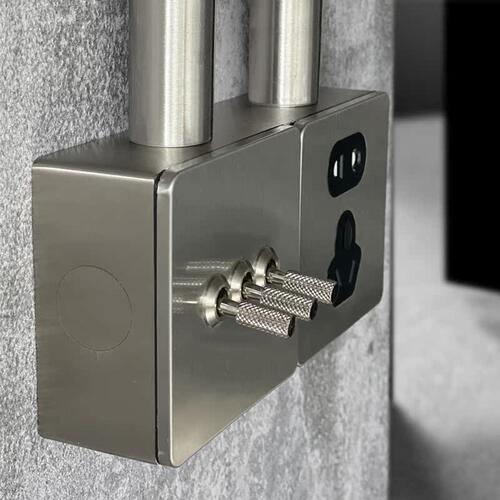 明装工业风开关不锈钢明线盒复古开关拨杆家用金属插座超薄面板