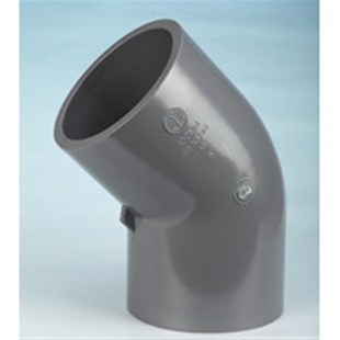 锚牌日标PVC-U灰色化工给水管件 UPVC45度弯头 2.5寸DN65内径76mm