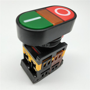 220V 椭圆形双头双按键带灯自复位按钮开关APBB 24V 25N 22mm