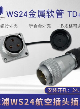 威浦航空插头插座WS24-2芯3491012B孔19芯公母电缆工业连接器TD/Z