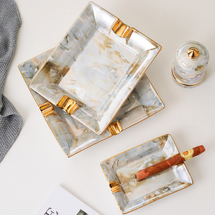 ins轻奢陶瓷烟灰缸欧式 饰品摆件 简约现代创意个性 潮流北欧家居装