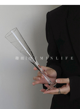 Qumin 飞雪带春风 徘徊乱绕空简约家用高脚杯玻璃杯香槟鸡尾酒杯
