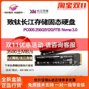 致态SSD固态硬碟PC005 NVME台式 256G 1TB 电脑长江储存 512G 致钛
