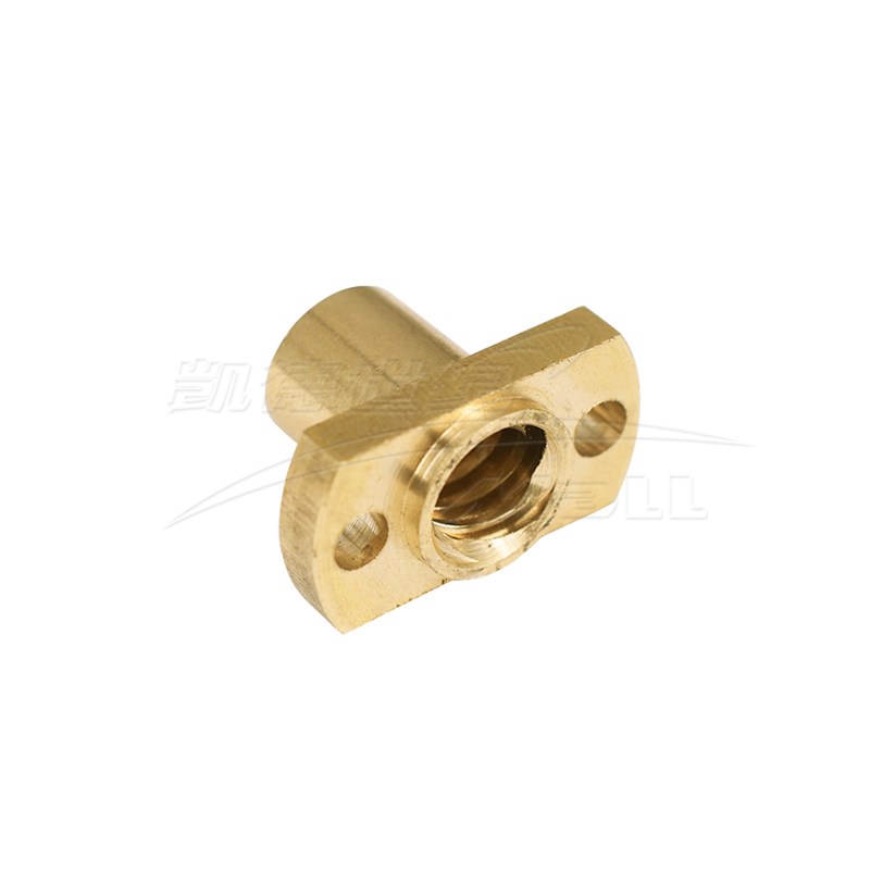 3D打印机配件T8丝杆螺母双切边H法兰螺母T8黄铜螺母梯形螺母