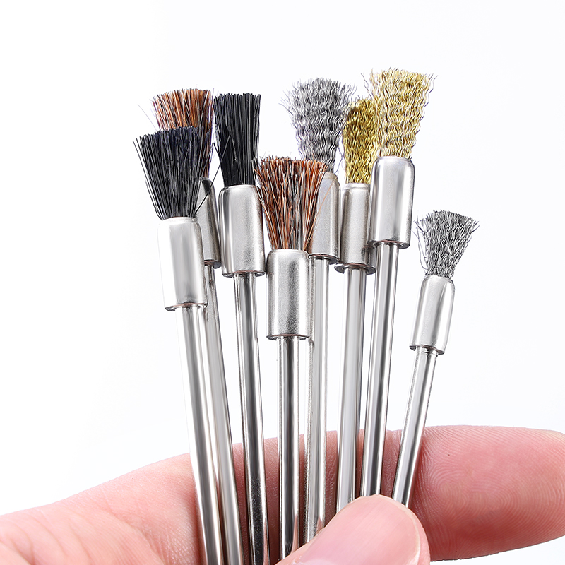 加长钢丝笔刷 工业用不锈钢刷子尼龙铜丝除锈打磨清洁刷总长100mm
