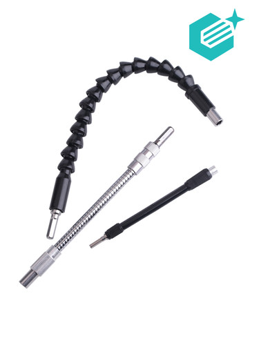 电动螺丝刀套筒万向软弯杆6.35/4mm转弯六角批头软轴加长杆多功能