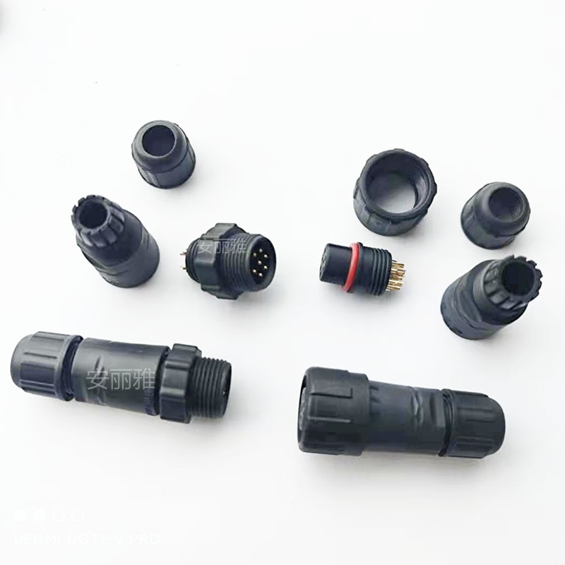 防水航空插头公母驳接连接器LLT-M14对接焊接式机箱面板式2-8芯