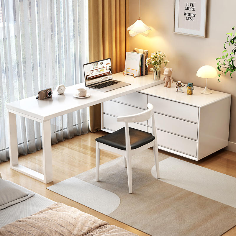 实木化妆台斗柜一体家用卧室可伸缩化妆台现代简约转角储物收纳柜