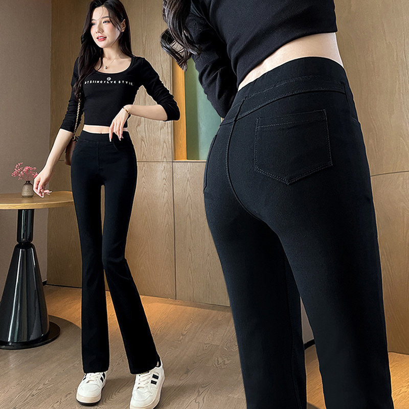 黑色烟管裤女2024新款夏款薄款八分网红爆款直筒裤女小.个子小黑