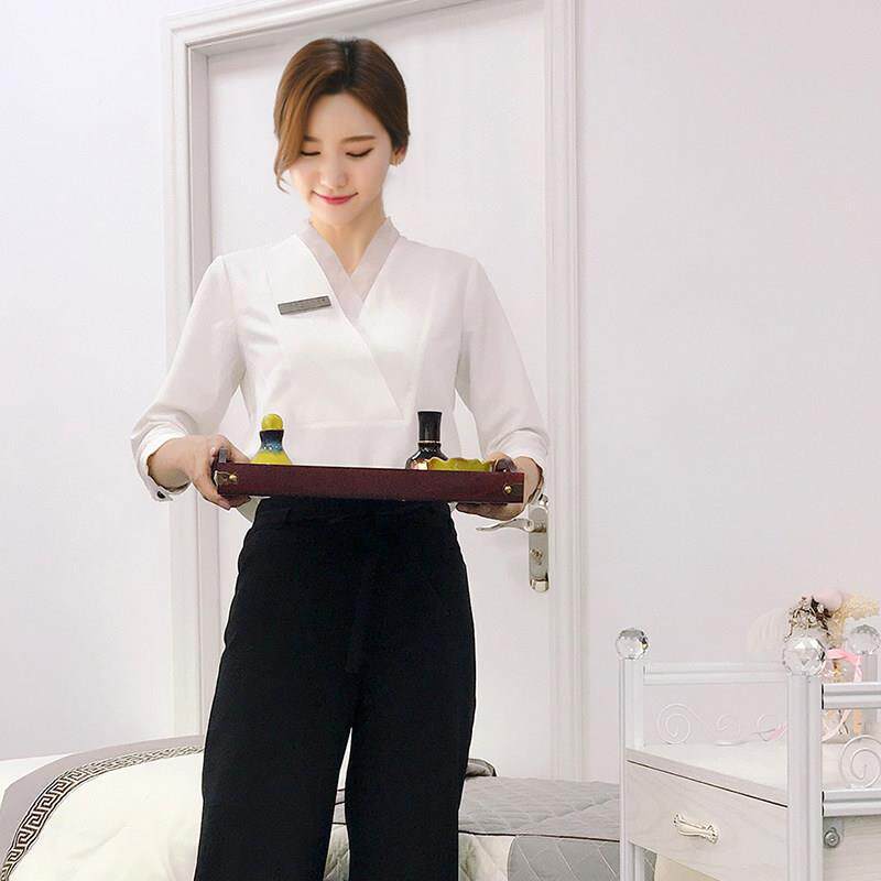 美容师工作养服女套装夏业皮肤式管理美5HgPHlze妆生中美容院工装