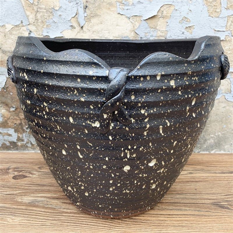 陶艺多肉老桩绿植花盆高特大号手工落地土陶粗陶罐子35-40cm口径