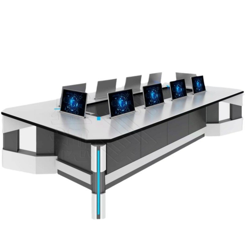 电力监控中心调度控制台 指挥中心工作操作台 钢木铝结构会议桌