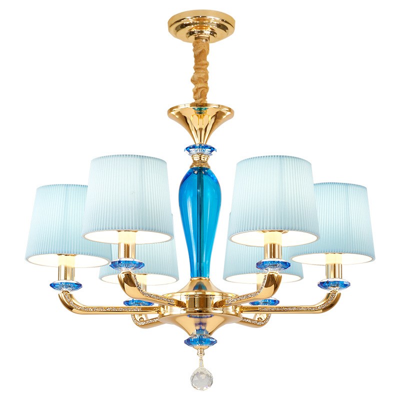 欧式陶瓷吊灯锌合金现代复式酒楼别墅客厅餐厅卧室水晶灯护眼吊灯