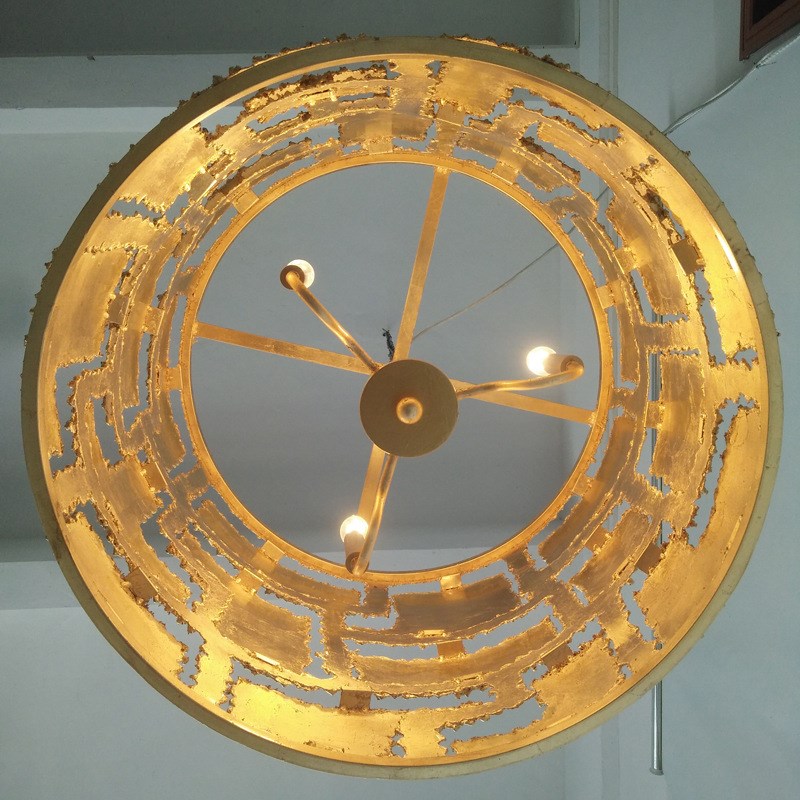 RH美式轻奢复古铁艺吊灯软装设计别墅酒店样板房设计师客厅吊灯