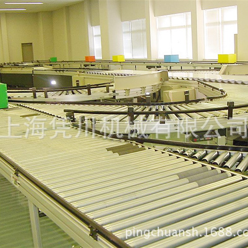 供应直行转弯无动力滚筒输送机包装流水线