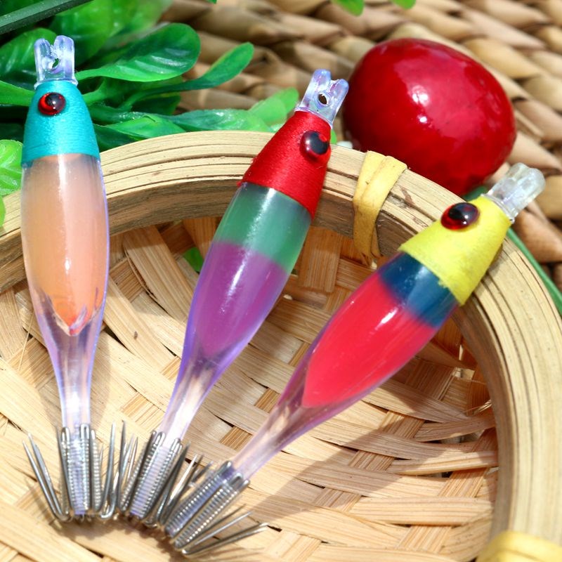 土炮吹筒神器鱿鱼钩日本ATARI紫外线萤光侧钩布卷海夜光八爪钩FN