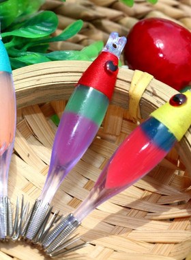 土炮吹筒神器鱿鱼钩日本ATARI紫外线萤光侧钩布卷海夜光八爪钩FN