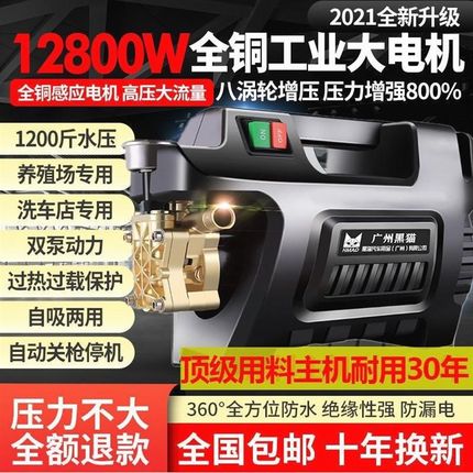 德国进口12800W纯铜大功率高压洗车机家用220v全自动洗车神器便携