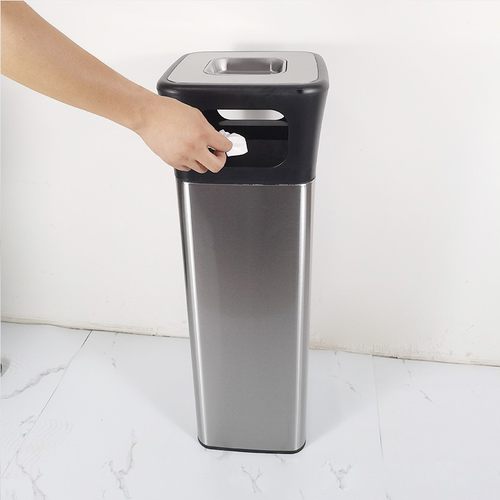 酒店大堂不锈钢分类垃圾桶立式带烟灰缸商场走廊电梯口座地烟灰筒