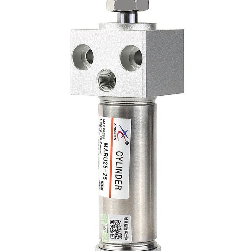 星辰气动不锈钢迷你气缸法兰型方头MARU16/20/25/32-50/75/100S