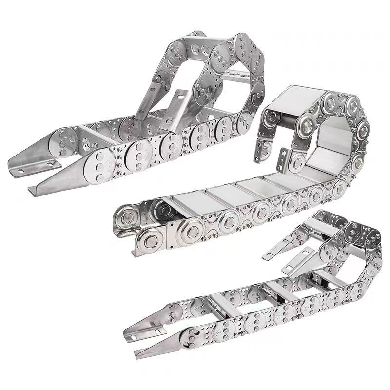 TL95穿线钢铝托链 桥式工程钢制拖链 金属坦克链条机床不锈钢拖链