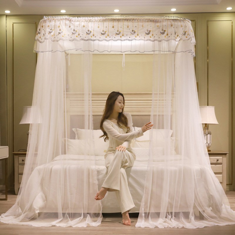 CB#新款三开门高度可升降防尘导轨蚊帐导轨蚊帐家用1.8m1.5米2m床