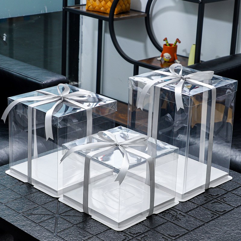 透明生日蛋糕盒7寸9寸11寸13寸双层加高网红创意烘焙生日包装盒子