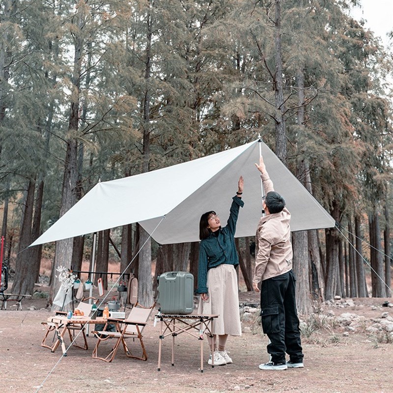 户外铝合金天幕杆帐篷门厅支撑杆架铝杆超长2.3米伸缩营柱 两根装