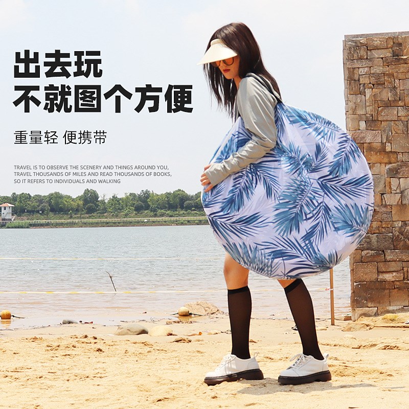 北极狼户外全自动速开手抛沙滩帐篷小家庭野营露营帐篷轻量便携