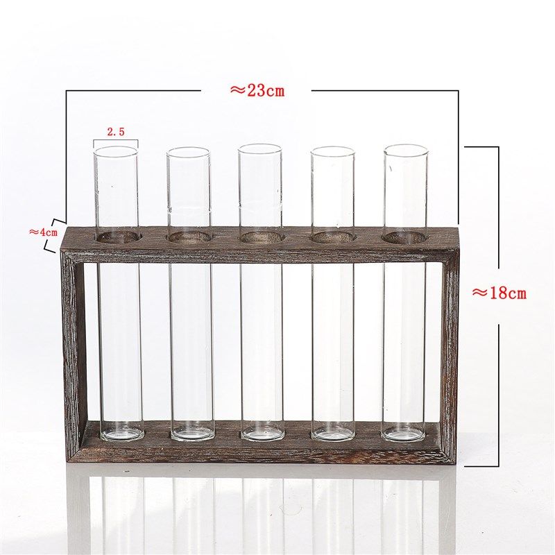透明水培玻璃试管花瓶木艺美式复古简约室内桌面装饰摆件插花容器,特色手工艺,其他特色工艺品,淘宝优惠券,粉丝福利购,淘宝优惠卷