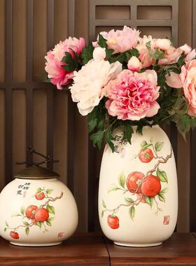 美式乡村花鸟陶瓷储物罐家居软装饰品客厅玄关酒柜样板间摆件欧D&