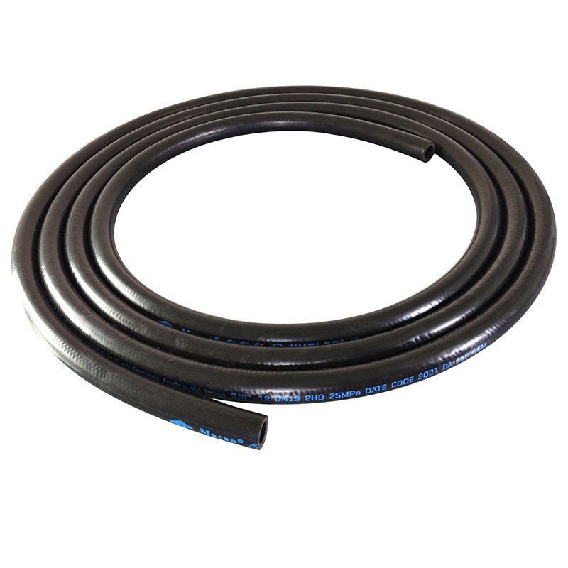 光面高压钢丝橡胶管耐高温耐油黑胶管工程机械液压油管编织橡胶管