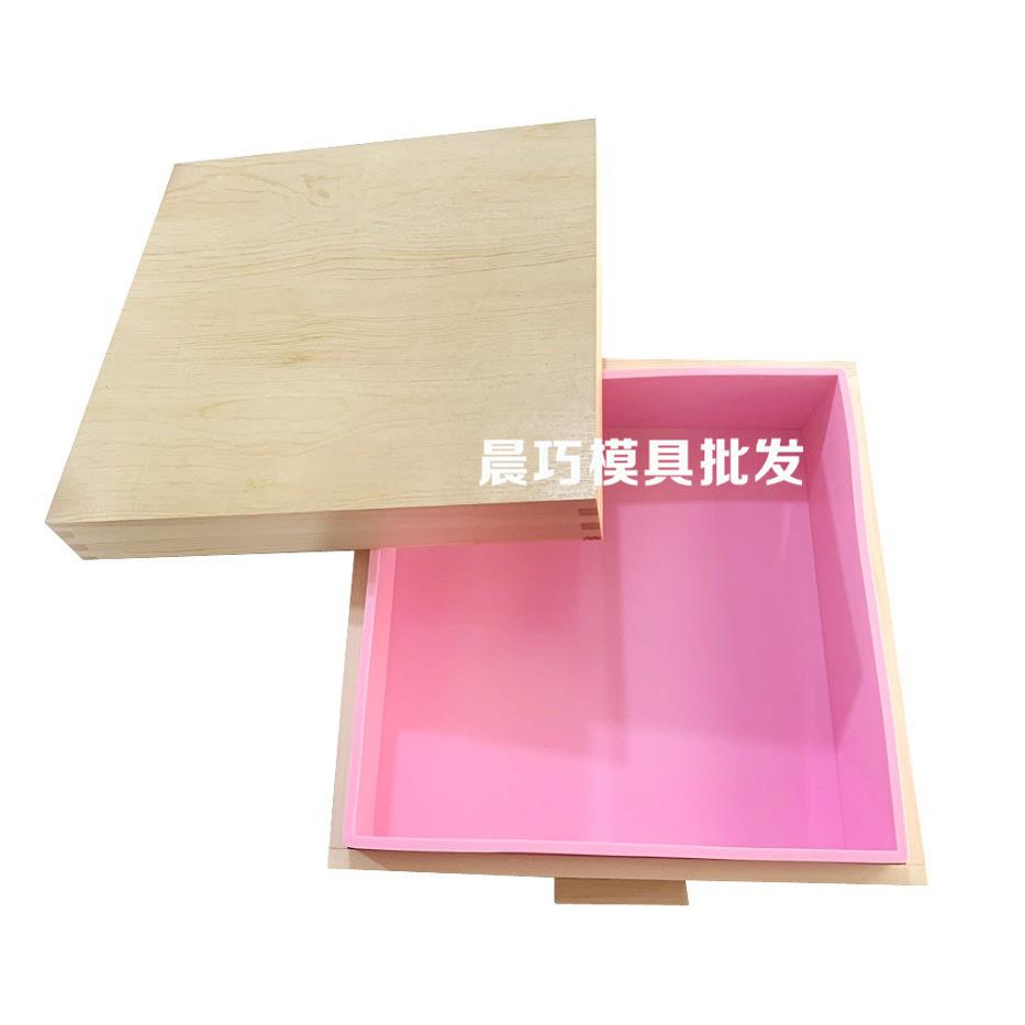 二合一8KG正方形木盒硅胶大盘 8000ml手工香皂模具 镜面刷漆图片