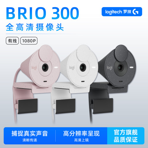 罗技Brio300/1080P麦克风摄像头
