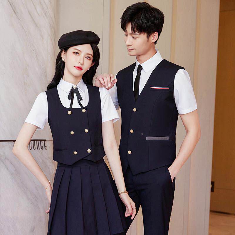 单件/套装男女学院马甲GY235制风服幼师服工员装接待酒店务工服作